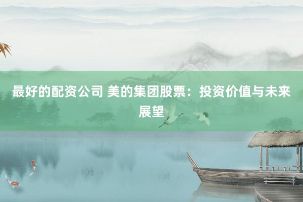 最好的配资公司 美的集团股票：投资价值与未来展望