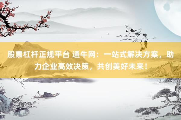 股票杠杆正规平台 通牛网：一站式解决方案，助力企业高效决策，共创美好未来！