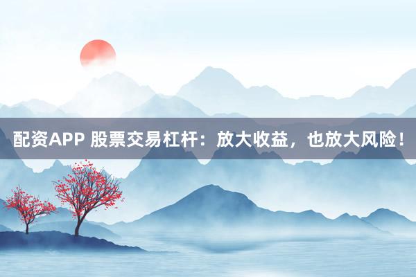 配资APP 股票交易杠杆：放大收益，也放大风险！
