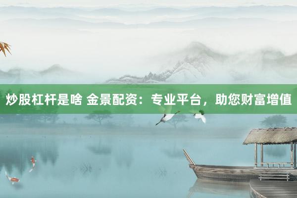 炒股杠杆是啥 金景配资：专业平台，助您财富增值
