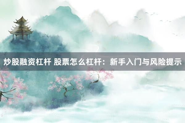 炒股融资杠杆 股票怎么杠杆：新手入门与风险提示