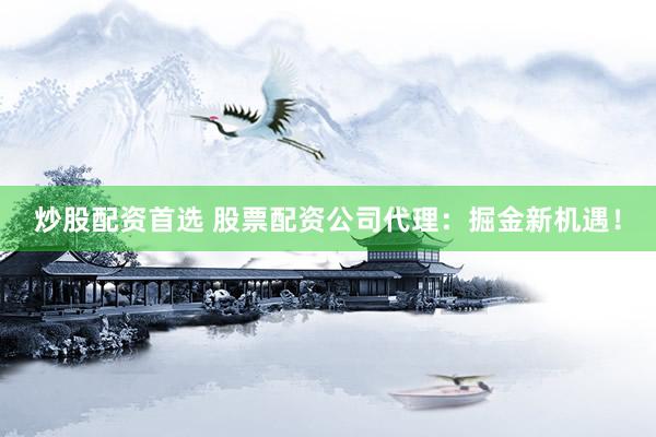 炒股配资首选 股票配资公司代理：掘金新机遇！