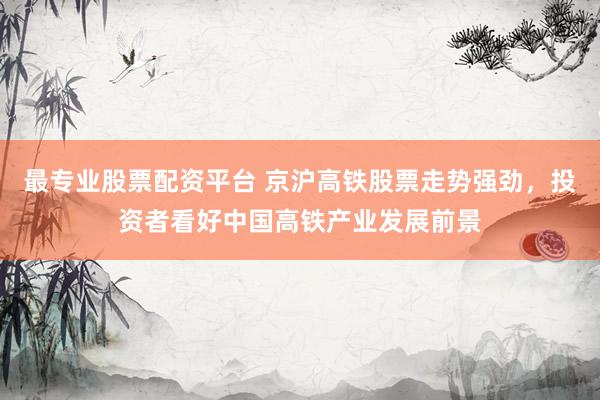 最专业股票配资平台 京沪高铁股票走势强劲，投资者看好中国高铁产业发展前景