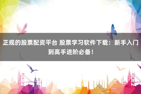正规的股票配资平台 股票学习软件下载：新手入门到高手进阶必备！