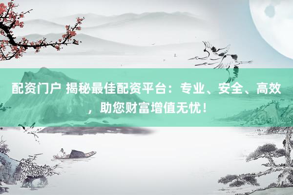 配资门户 揭秘最佳配资平台：专业、安全、高效，助您财富增值无忧！