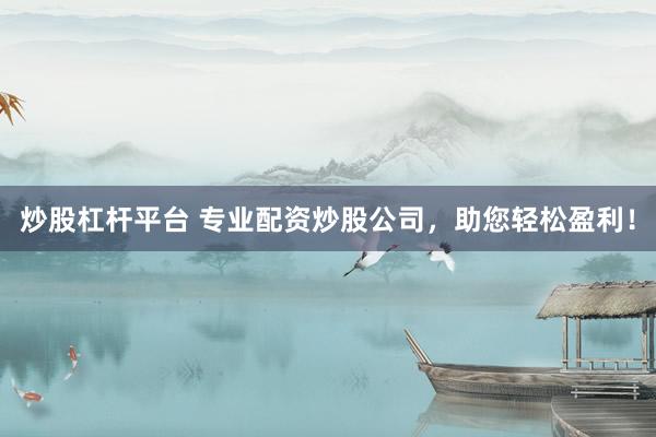 炒股杠杆平台 专业配资炒股公司，助您轻松盈利！