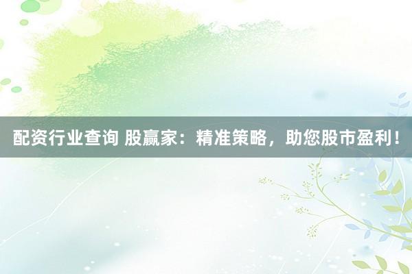 配资行业查询 股赢家：精准策略，助您股市盈利！