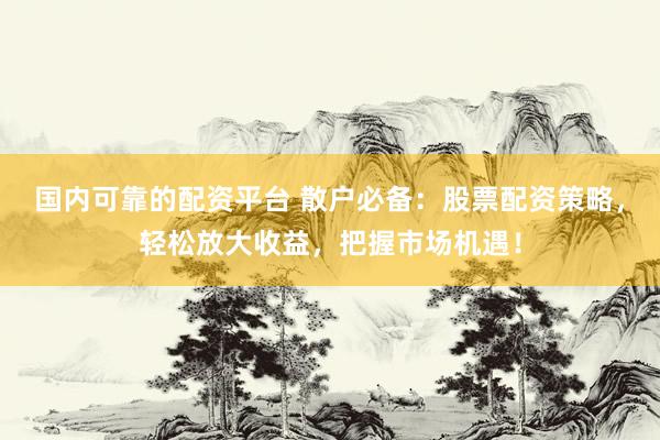国内可靠的配资平台 散户必备：股票配资策略，轻松放大收益，把握市场机遇！