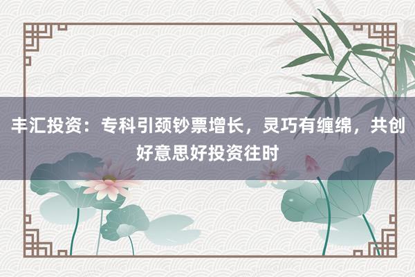 丰汇投资：专科引颈钞票增长，灵巧有缠绵，共创好意思好投资往时
