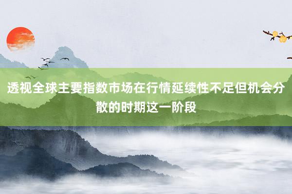 透视全球主要指数市场在行情延续性不足但机会分散的时期这一阶段