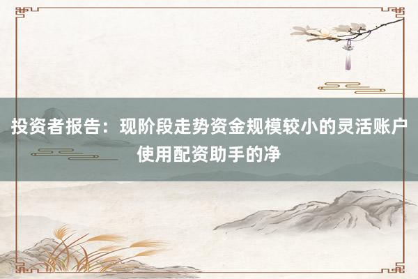 投资者报告：现阶段走势资金规模较小的灵活账户使用配资助手的净