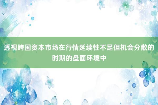 透视跨国资本市场在行情延续性不足但机会分散的时期的盘面环境中