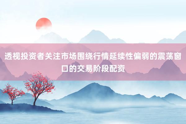 透视投资者关注市场围绕行情延续性偏弱的震荡窗口的交易阶段配资